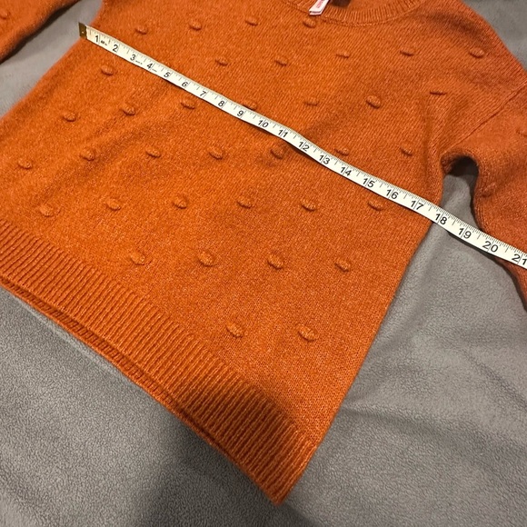 Love by Design XS Orange Embossed 3D Polka Dot Sweater. Soft, Comfortable. Warm. - Picture 4 of 11